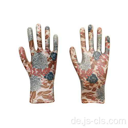 Gedruckte mit Polyester ausgekleidete Nitrilhandschuhe gedruckte Polyester -Serie